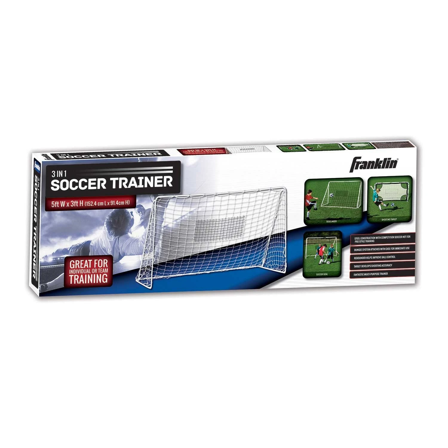 Franklin 3-IN-1 STEEL SOCCER TRAINING GOAL - 5' X 3' - Image 2
