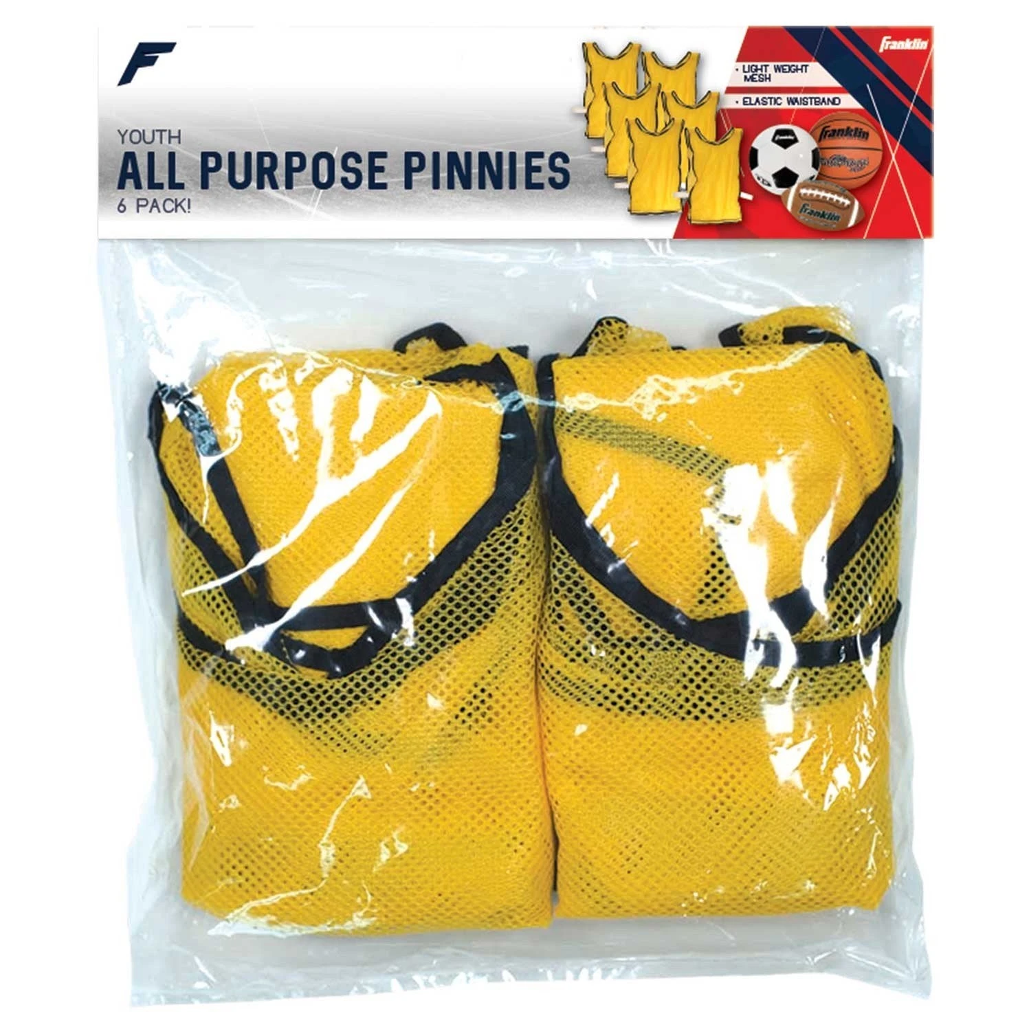 Franklin YOUTH PRACTICE PINNIES - 6 PACK - YELLOW 4 Franklin YOUTH PRACTICE PINNIES - 6 PACK - YELLOW - Image 2