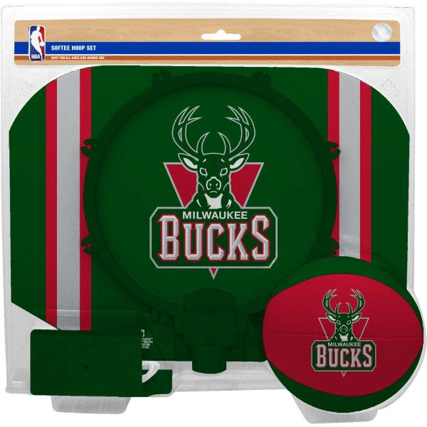 Rawlings NBA Milwaukee Bucks Softee Hoop Set 3 Rawlings NBA Milwaukee Bucks Softee Hoop Set